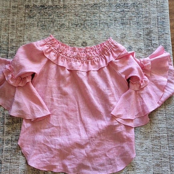 Anthropology Sara Campbell 100% linen blouse SZ M - Picture 2 of 5